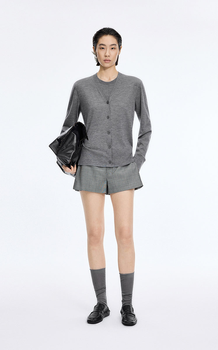 Sweater / JNBY Basolan Wool Long Sleeve Knit Pullover Grey