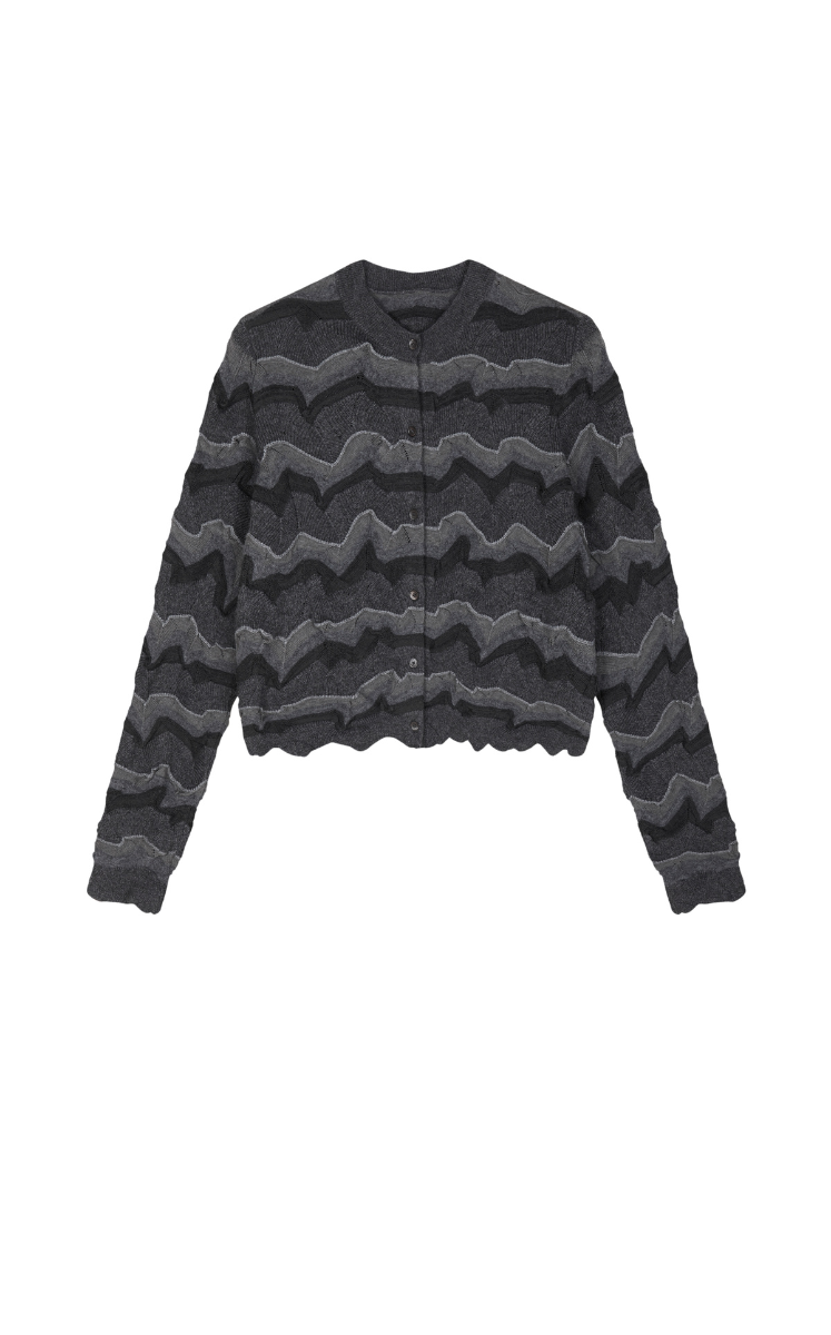Sweater / JNBY Colorblock Wool-Blend Short Cardigan