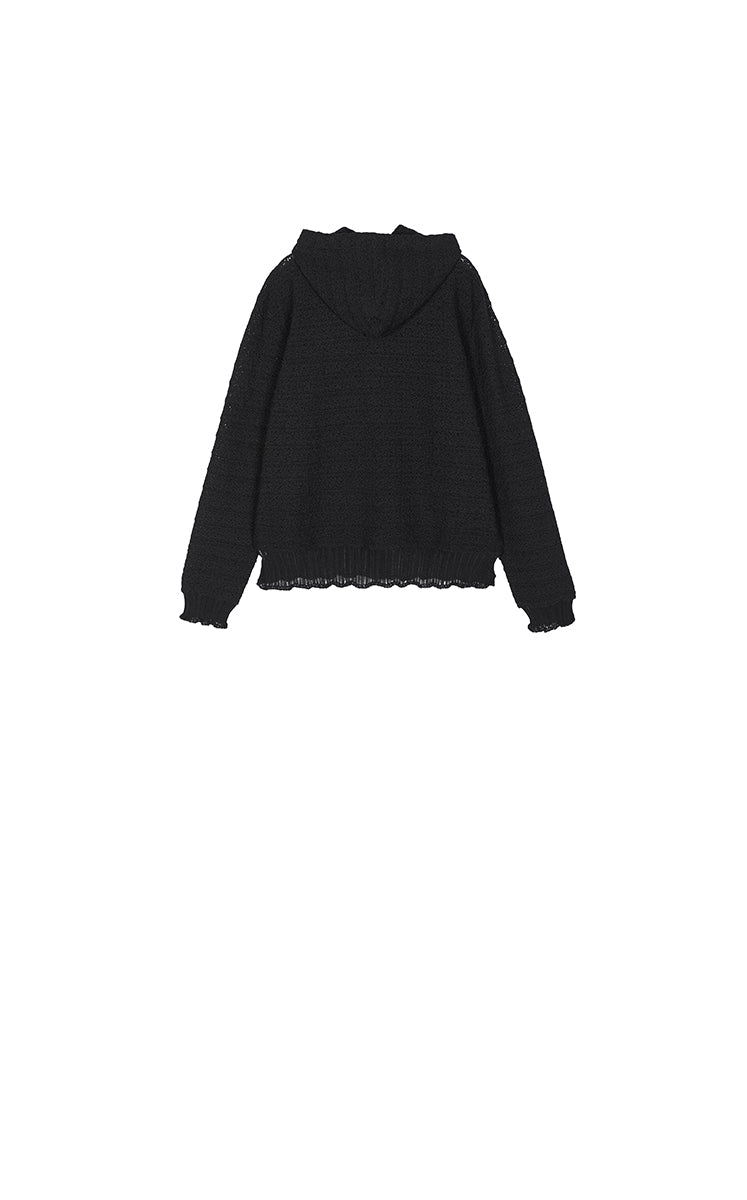 Sweater / JNBY Cotton Blend Hooded Cardigan Sweater