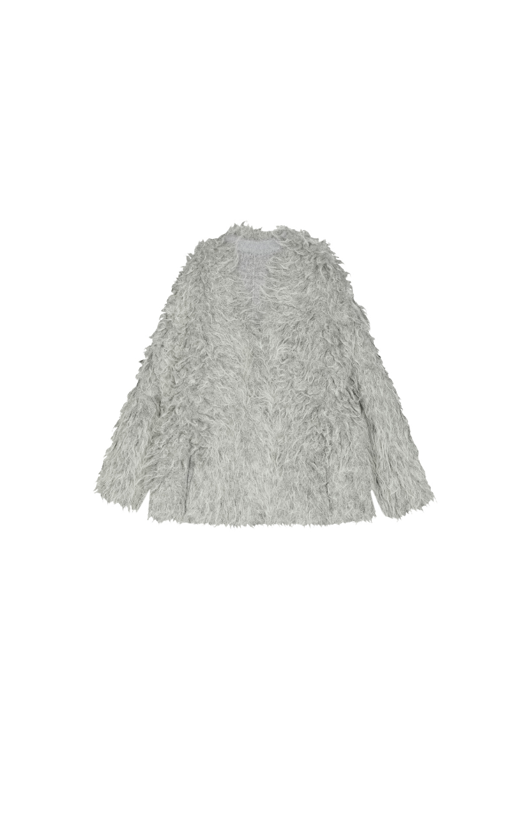Sweater / JNBY Faux-fur texture Alpaca-Blend Long Cardigan
