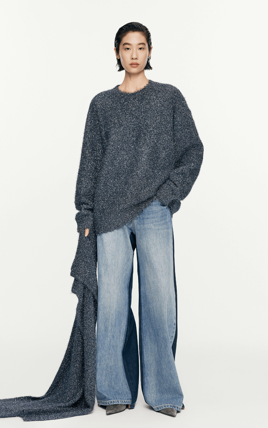Sweater / JNBY Metallic Effect Crew-Neck Jumper Blue