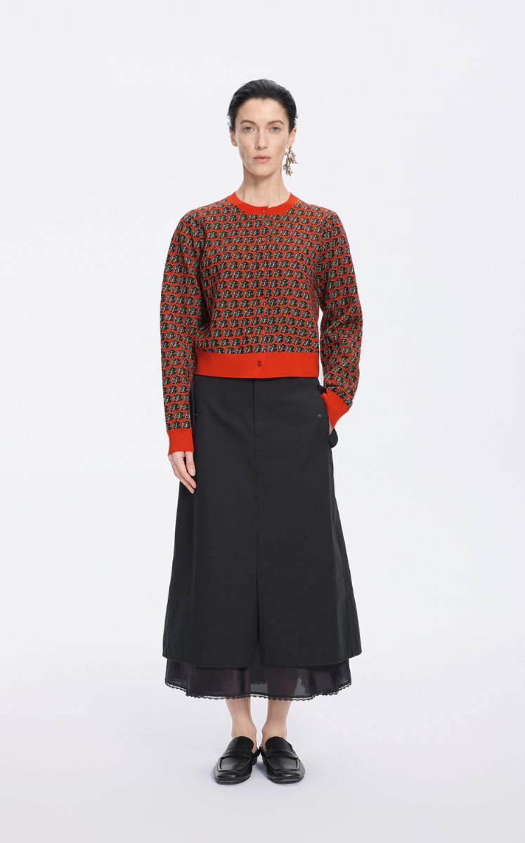 Sweater / JNBY Pop Owl H-Shape Cardigan Red