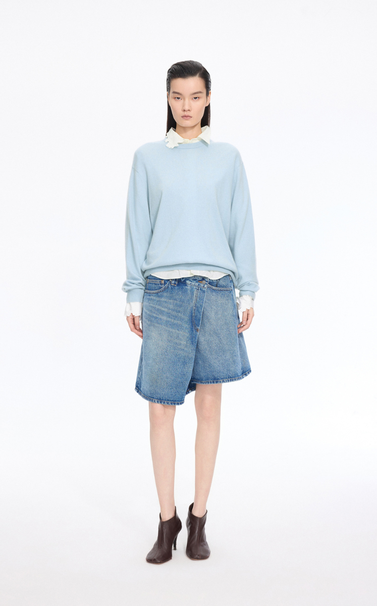 Sweater / JNBY Pure Cashmere Crewneck Pullover Light Blue