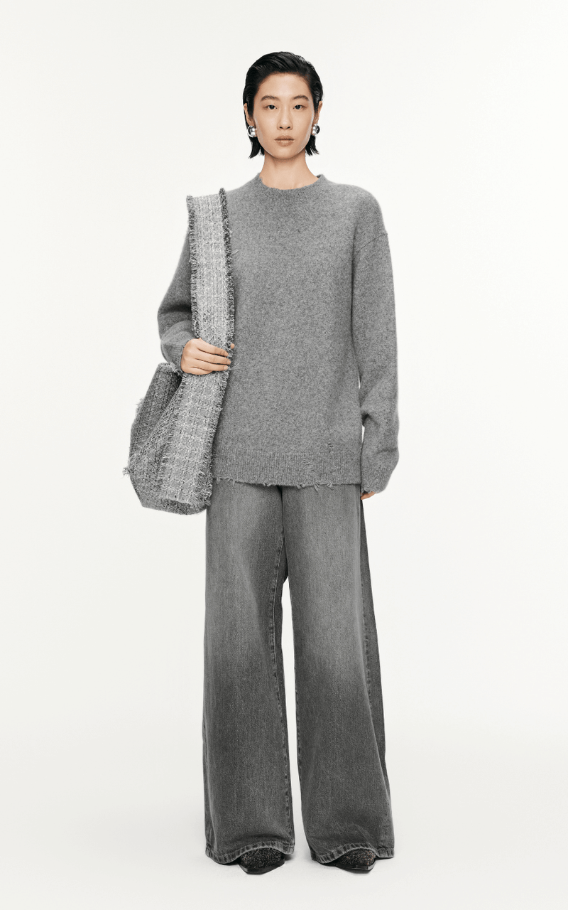 Sweater / JNBY Relaxed Metallic-Threading Sweater Mixed smoky grey