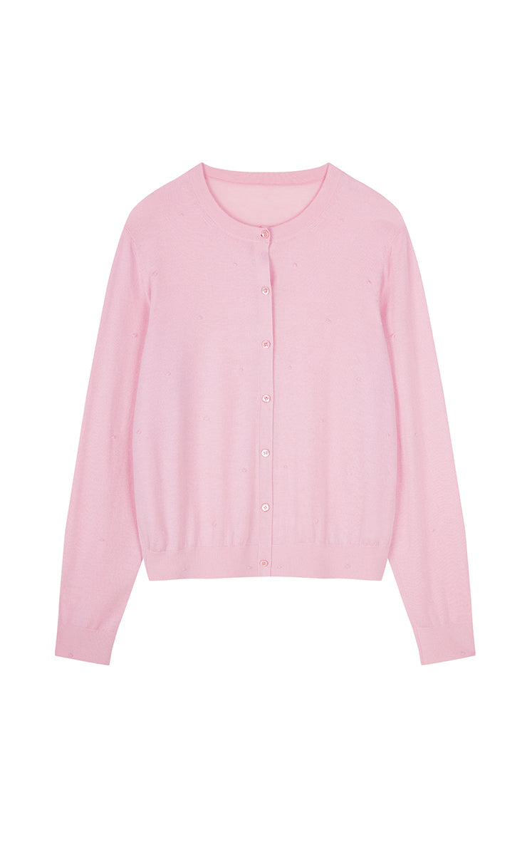 Sweater / JNBY Round-Veck Lyocell Wool Cardigan