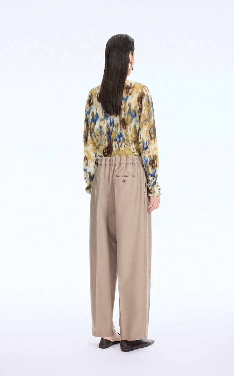 Sweater / JNBY T-Shape Floral Print Mohair Blend Pullover