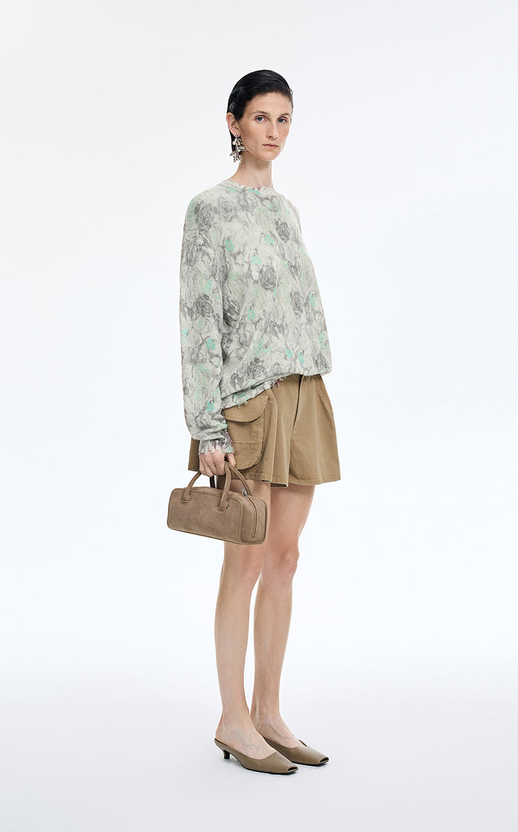 Sweater / JNBY Watercolor Floral Fuzzy Knit