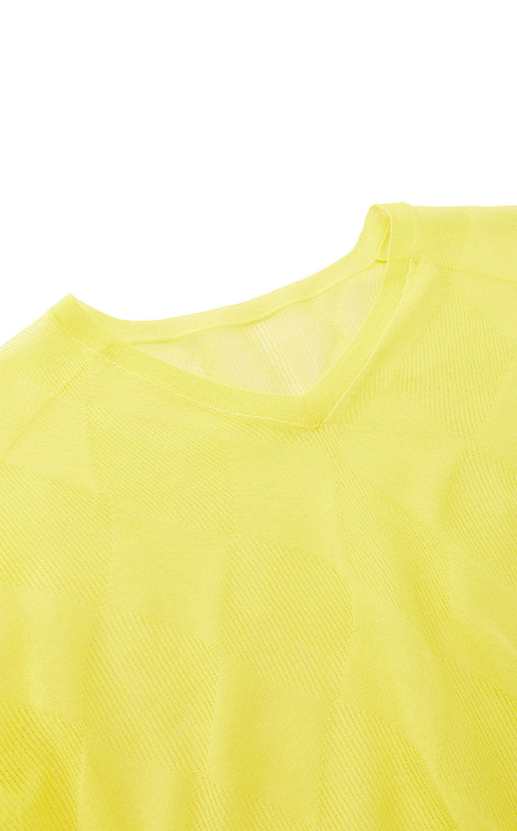 Sweater / JNBY Cotton Blend V-Neck Textured Knit Primrose Yellow-3