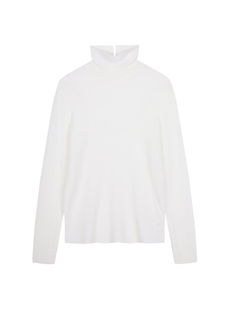Sweater / JNBY Merino Wool Ribbed Turtleneck Natural White-2