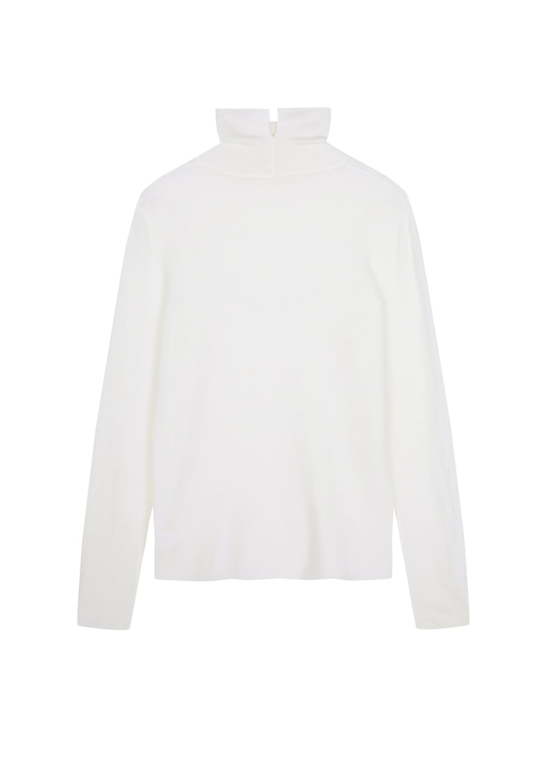 Sweater / JNBY Merino Wool Ribbed Turtleneck Natural White-2