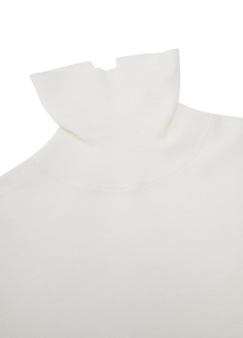 Sweater / JNBY Merino Wool Ribbed Turtleneck Natural White-2
