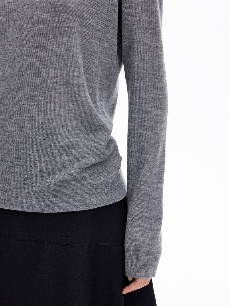 Sweater / JNBY Merino Wool Ribbed Turtleneck Medium Heather Gray-3