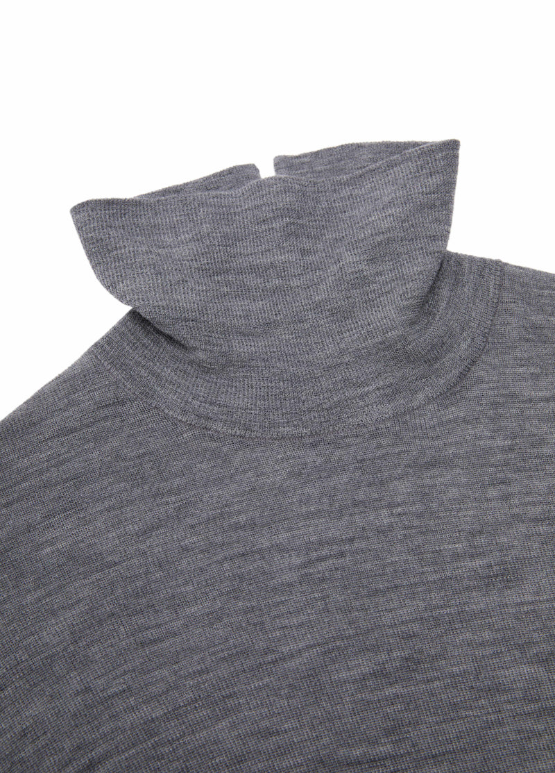 Sweater / JNBY Merino Wool Ribbed Turtleneck Medium Heather Gray-3