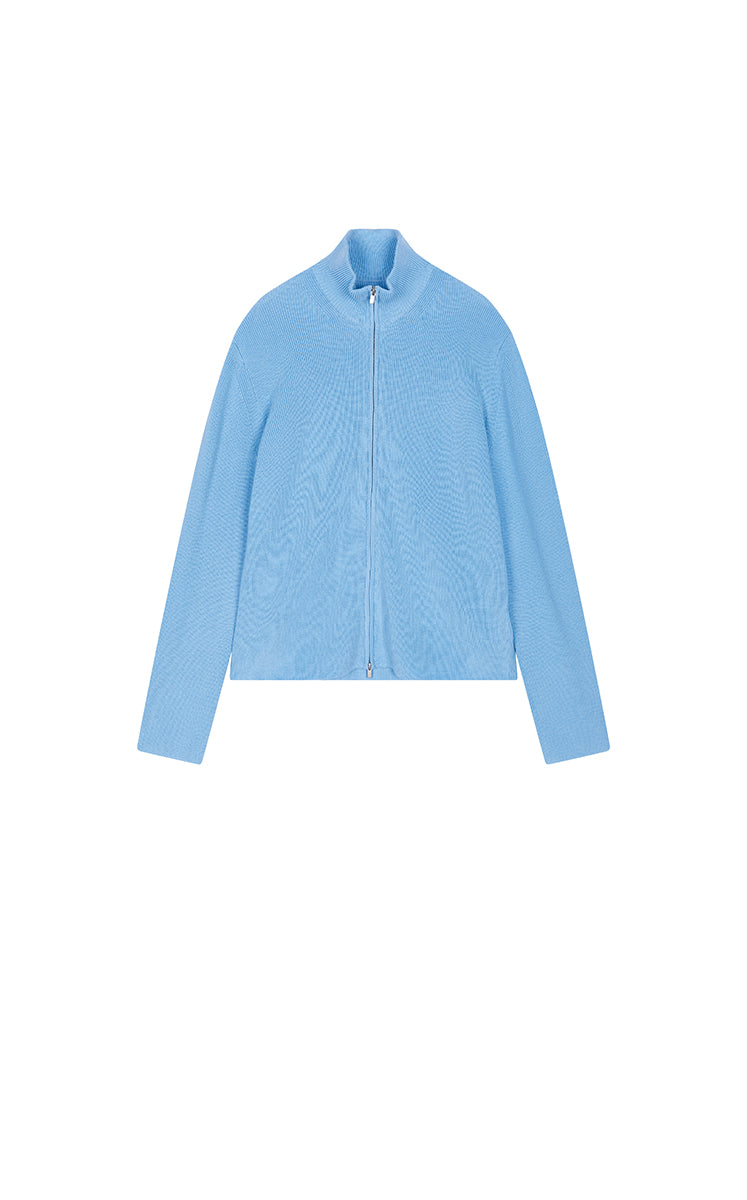 Sweater / JNBY Merino Wool Zip-Stand Pullover Dusty Blue-1