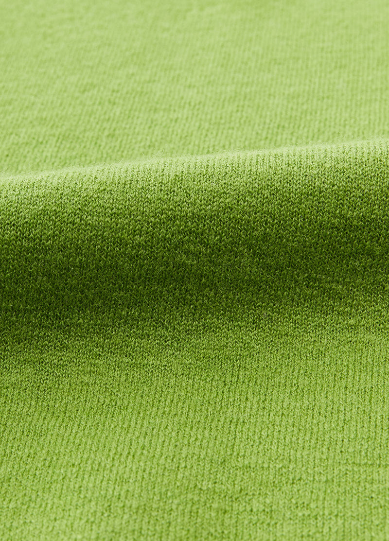 Sweater / JNBY Wool Jacquard V-Neck Pullover Lime Green-1