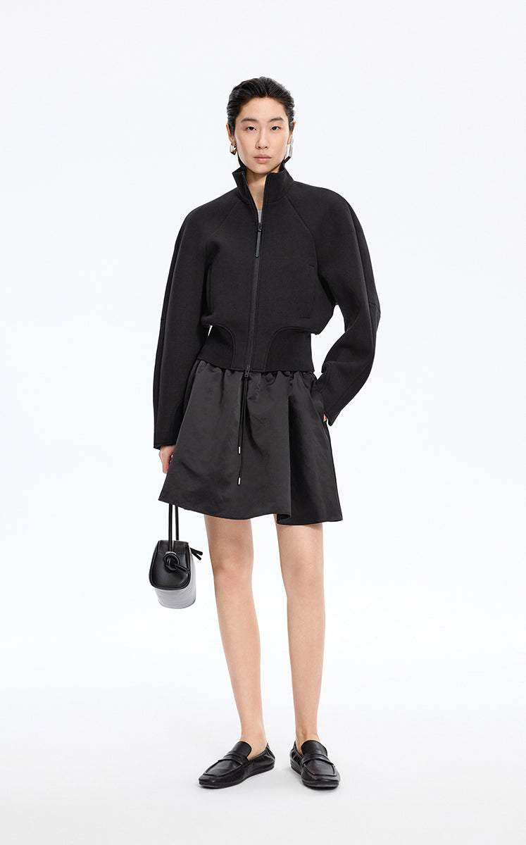 Sweatshirt / JNBY Cropped Air-Layer Sweatshirt Black