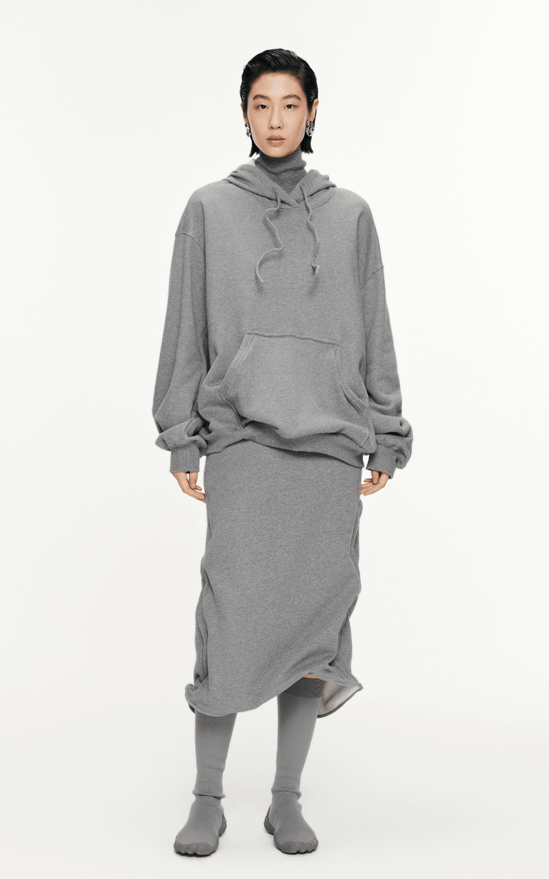 Sweatshirt / JNBY Drawstring Aluminum Wire Cotton Hooded Pullover Grey