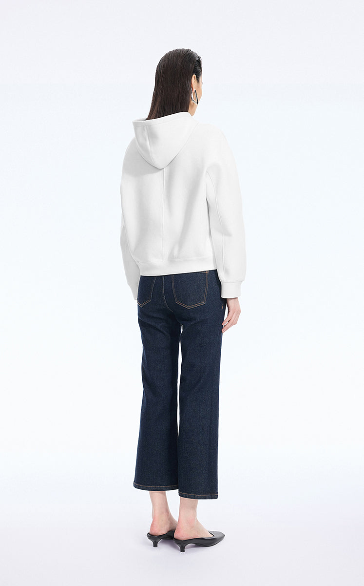 Sweatshirt / JNBY O-Shape Zip Cotton-Blend Hoodie