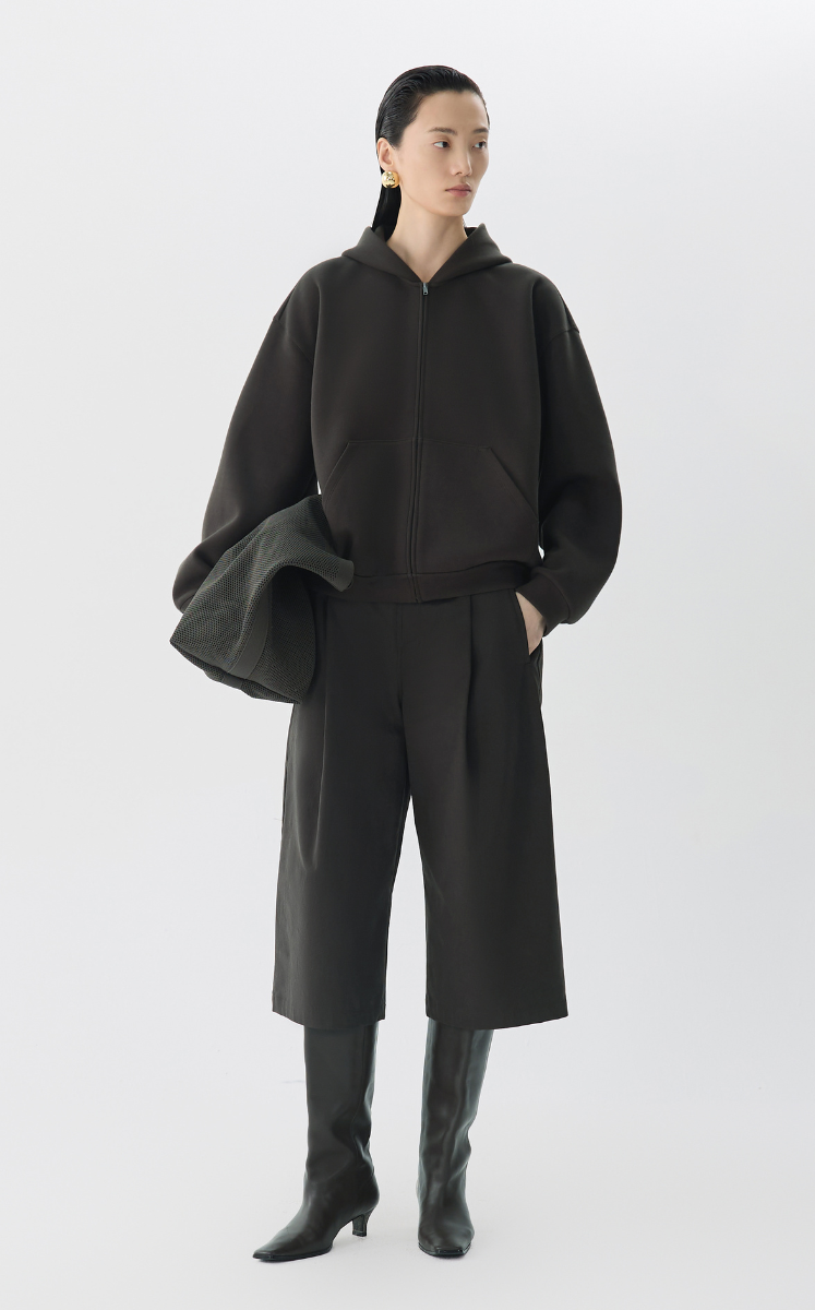 Sweatshirt / JNBY Oversized Cotton Hoodie Brown