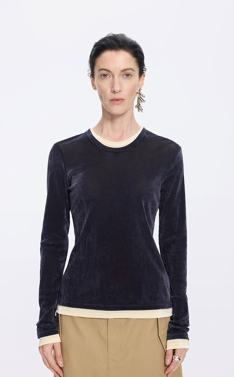T-Shirt / JNBY Flocked Mesh Layered Tee