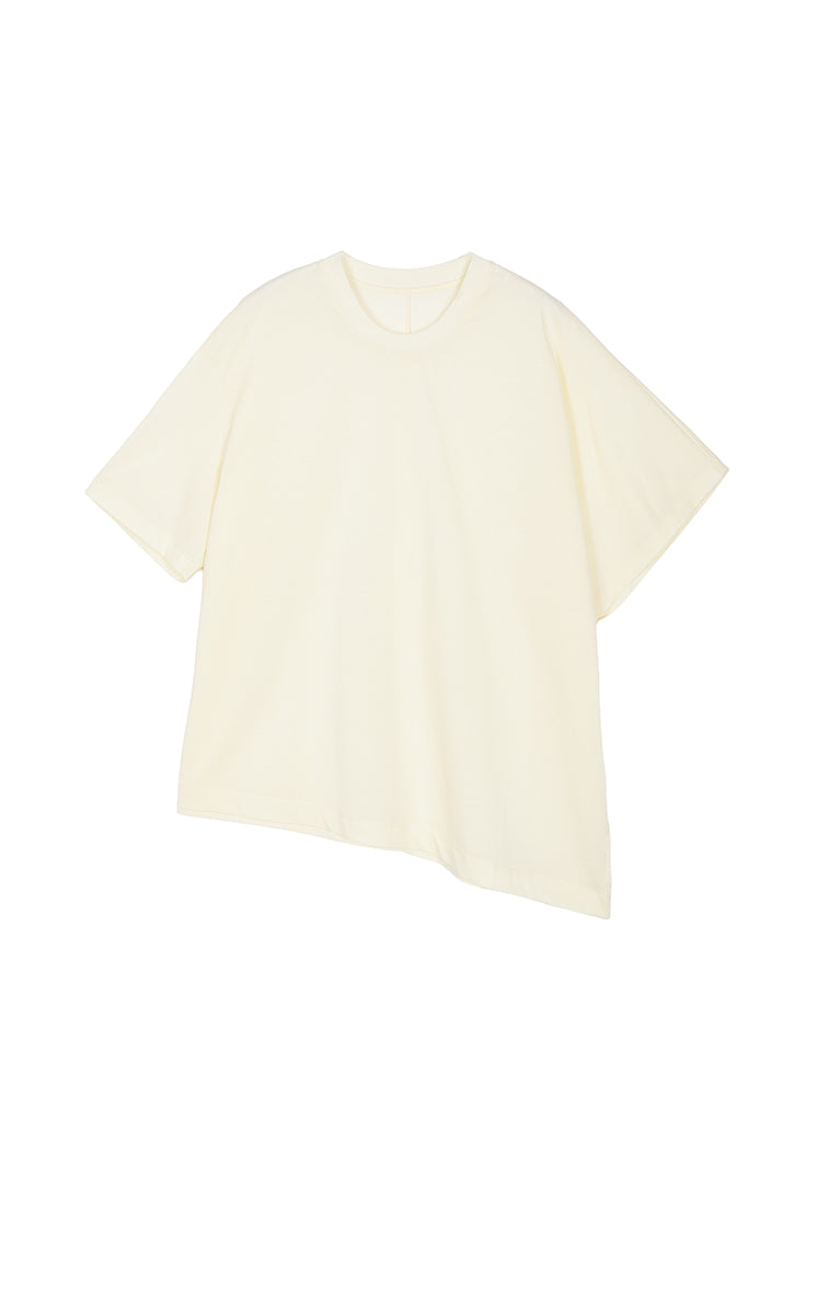 T-Shirt / JNBY Mercerized Cotton Blend Asymmetric T-Shirt