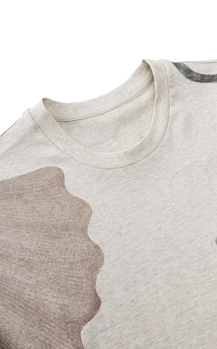 T-Shirt / JNBY Cotton Relaxed Fit Abstract Print Tee