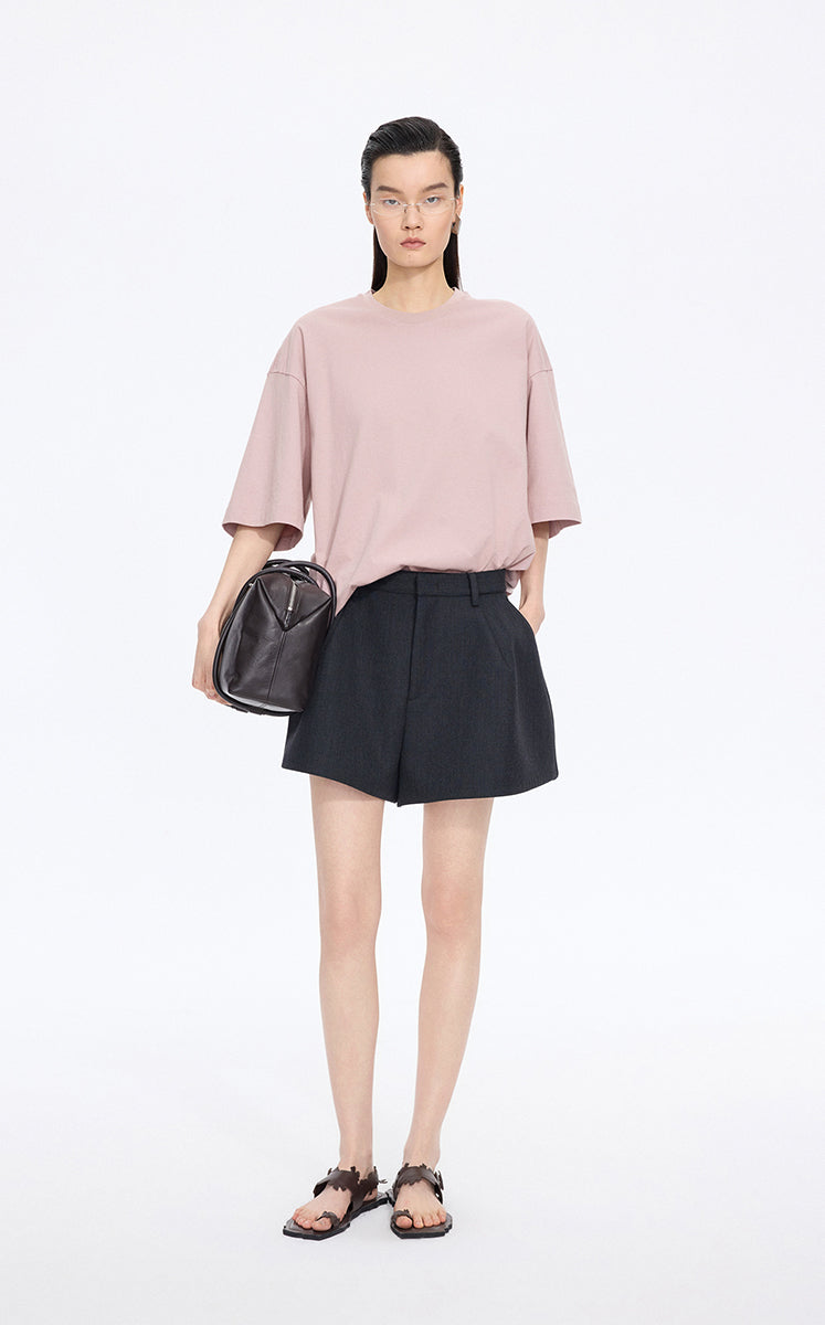 T-Shirt / JNBY Oversized Cotton Short Sleeve T-Shirt Dusty Pink