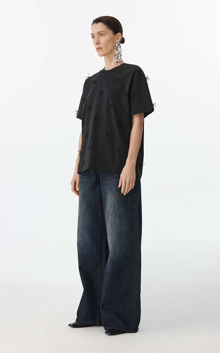 T-shirt / JNBY Floral Relaxed Cotton T-Shirt