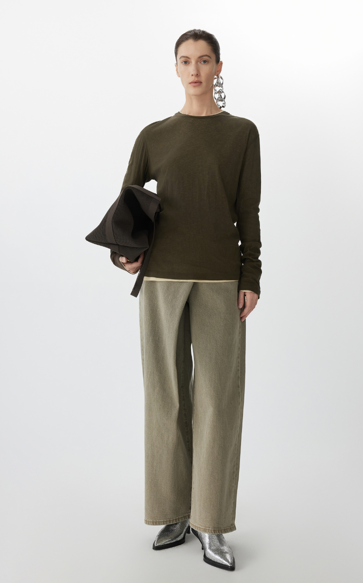 T-shirt /JNBY Layered Long Sleeve T-Shirt Brown