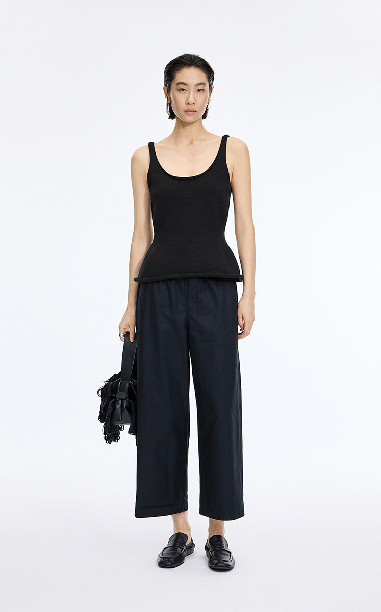 Tank Top / JNBY Sculpted Knit Cotton Tank Black