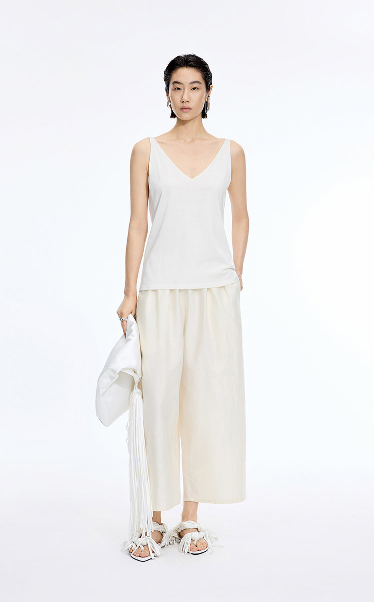 Top / JNBY Silk Knit V-Neck Camisole Off White