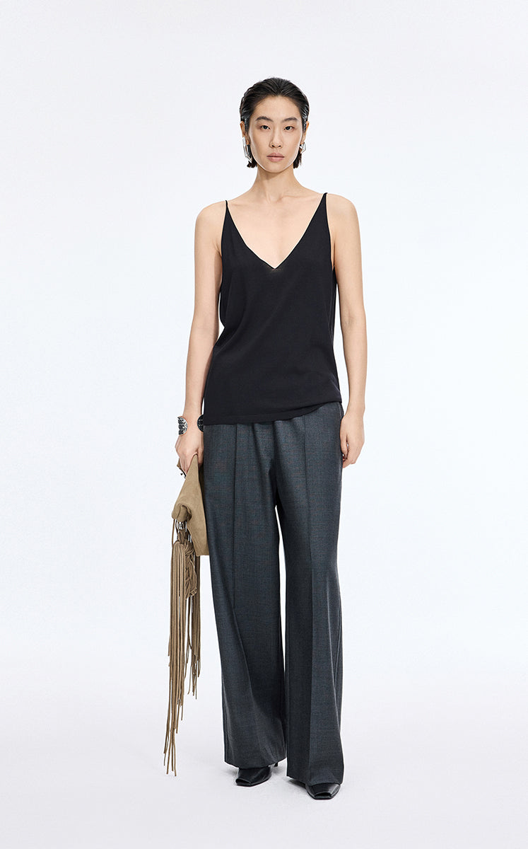Top / JNBY Silk Knit V-Neck Camisole Black