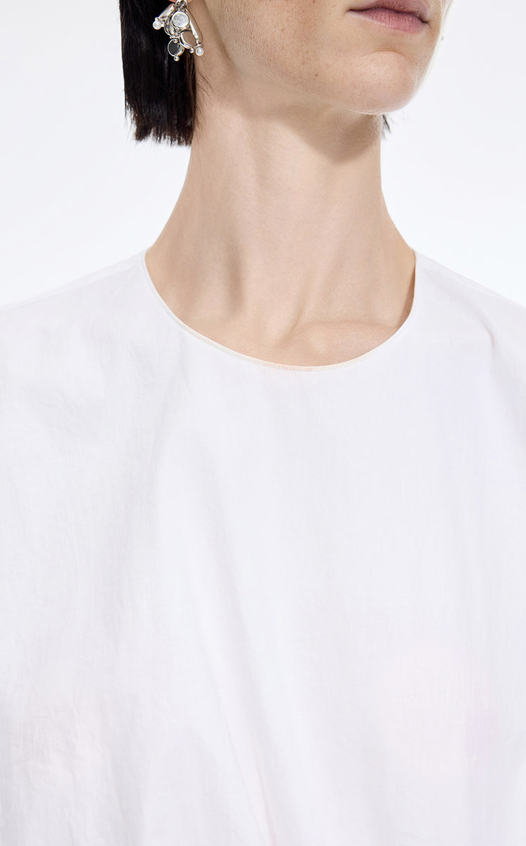 Top / JNBY Gathered Cotton Sleeveless Top Ecru-1