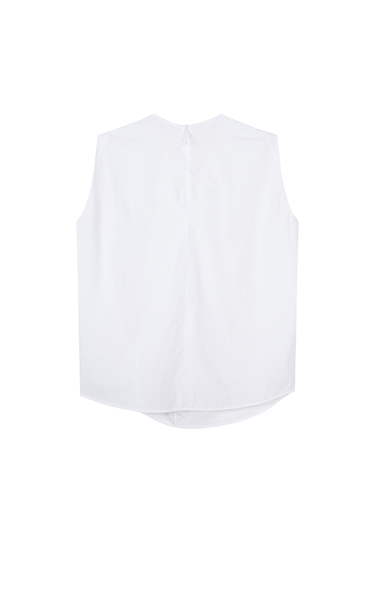 Top / JNBY Gathered Cotton Sleeveless Top Ecru-1