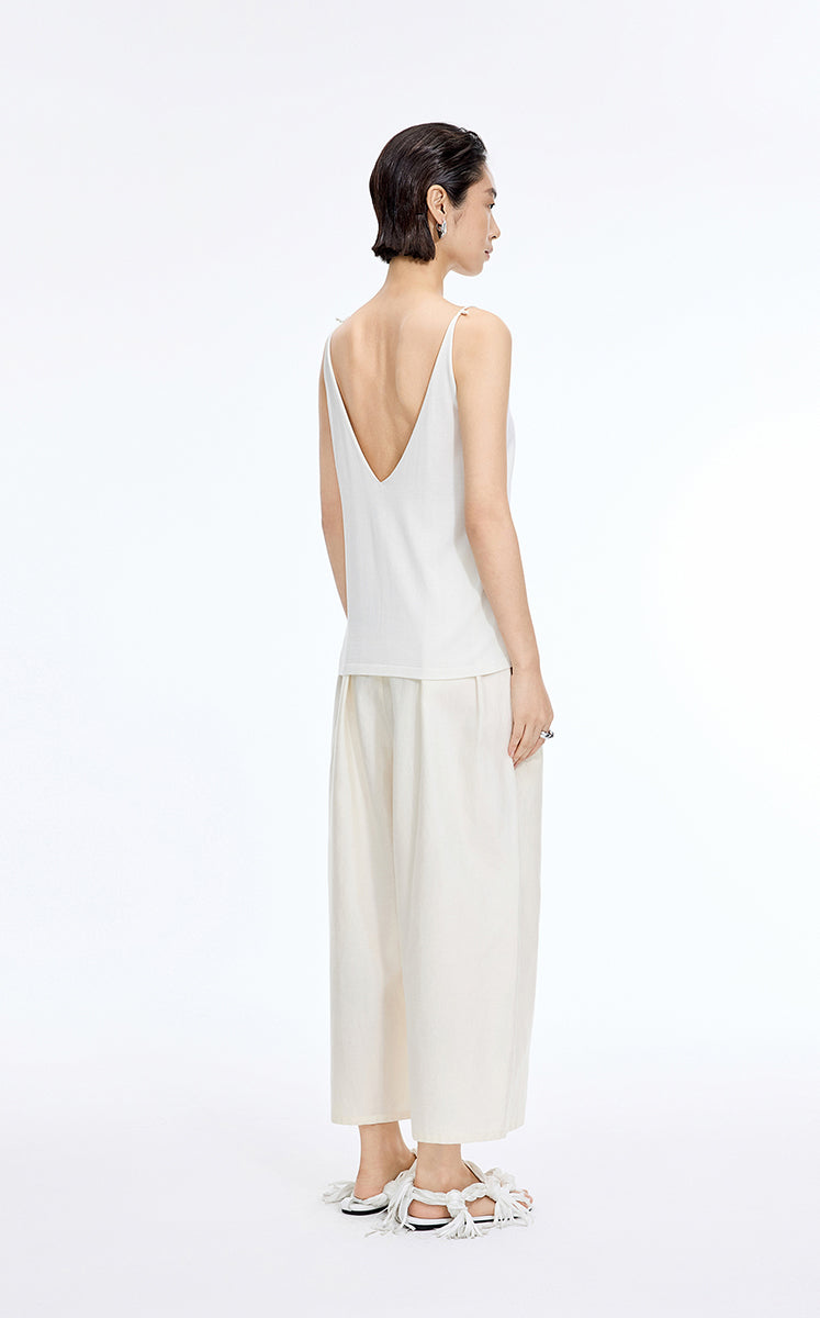 Top / JNBY Silk Knit V-Neck Camisole Off White-1