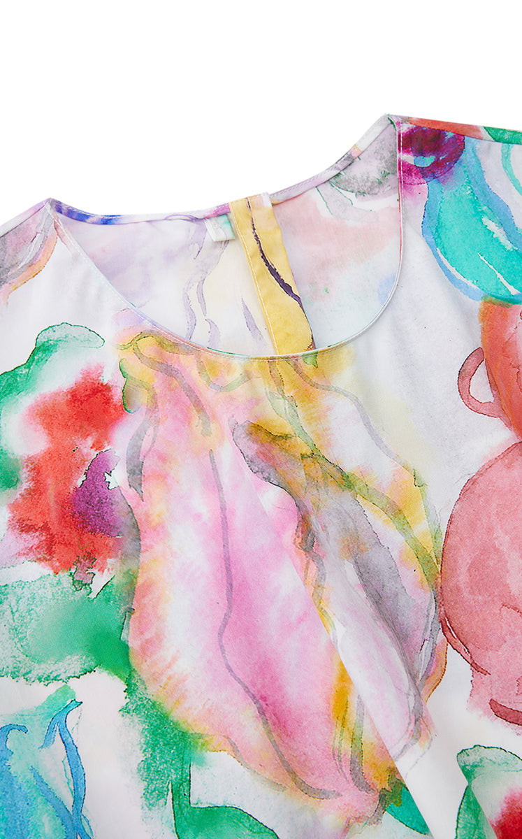 Top / JNBY Watercolor Floral Sleeveless Top Purple-2