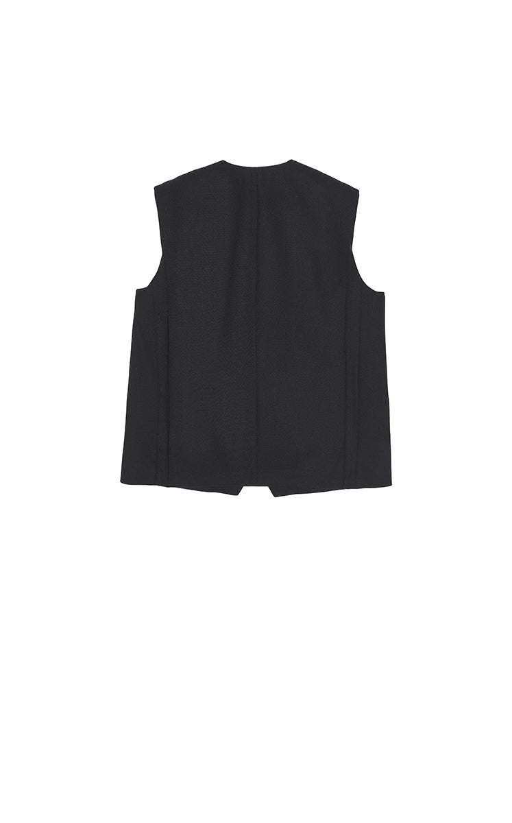 Vest / JNBY V-Neck Jacquard Mid-Length Vest