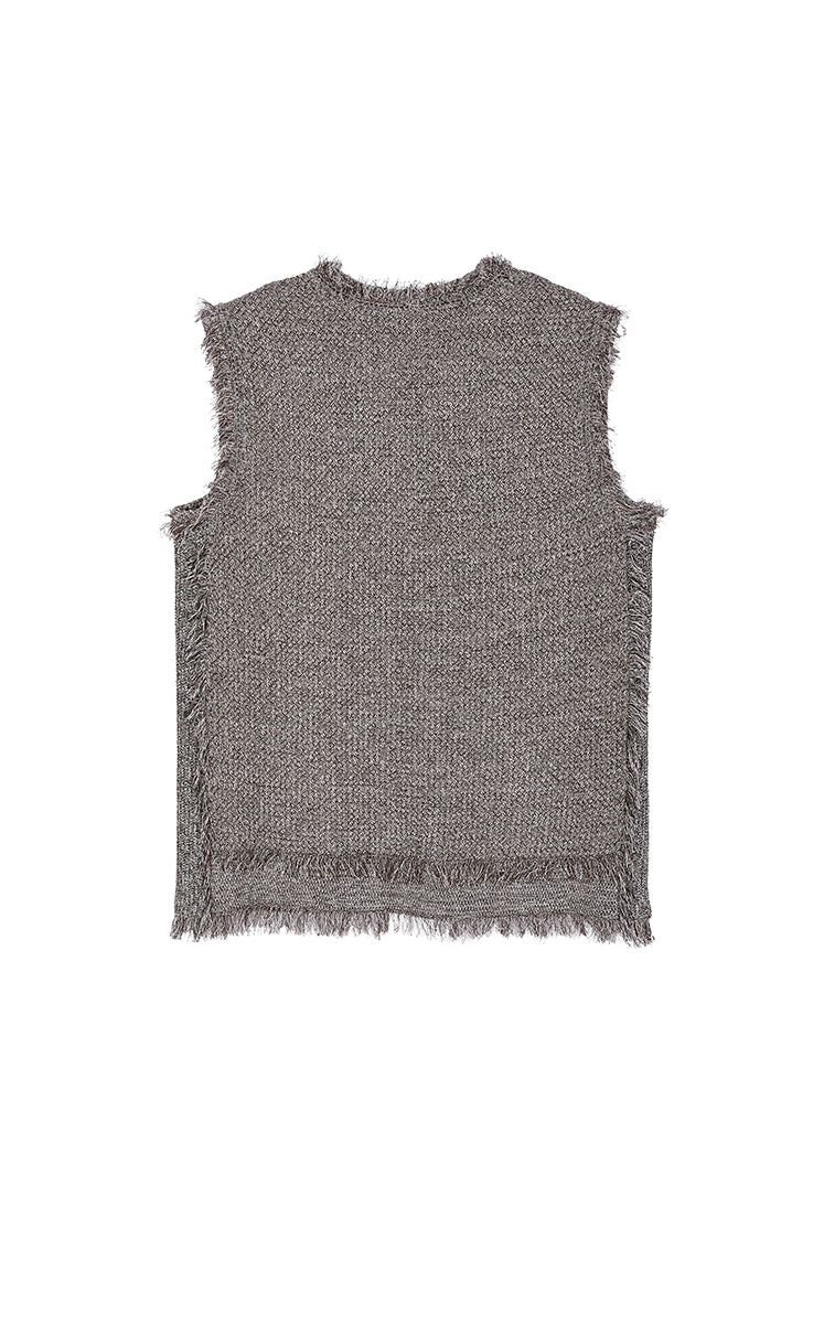 Vest / JNBY Cotton Knit Layering Vest Brown Marl-2
