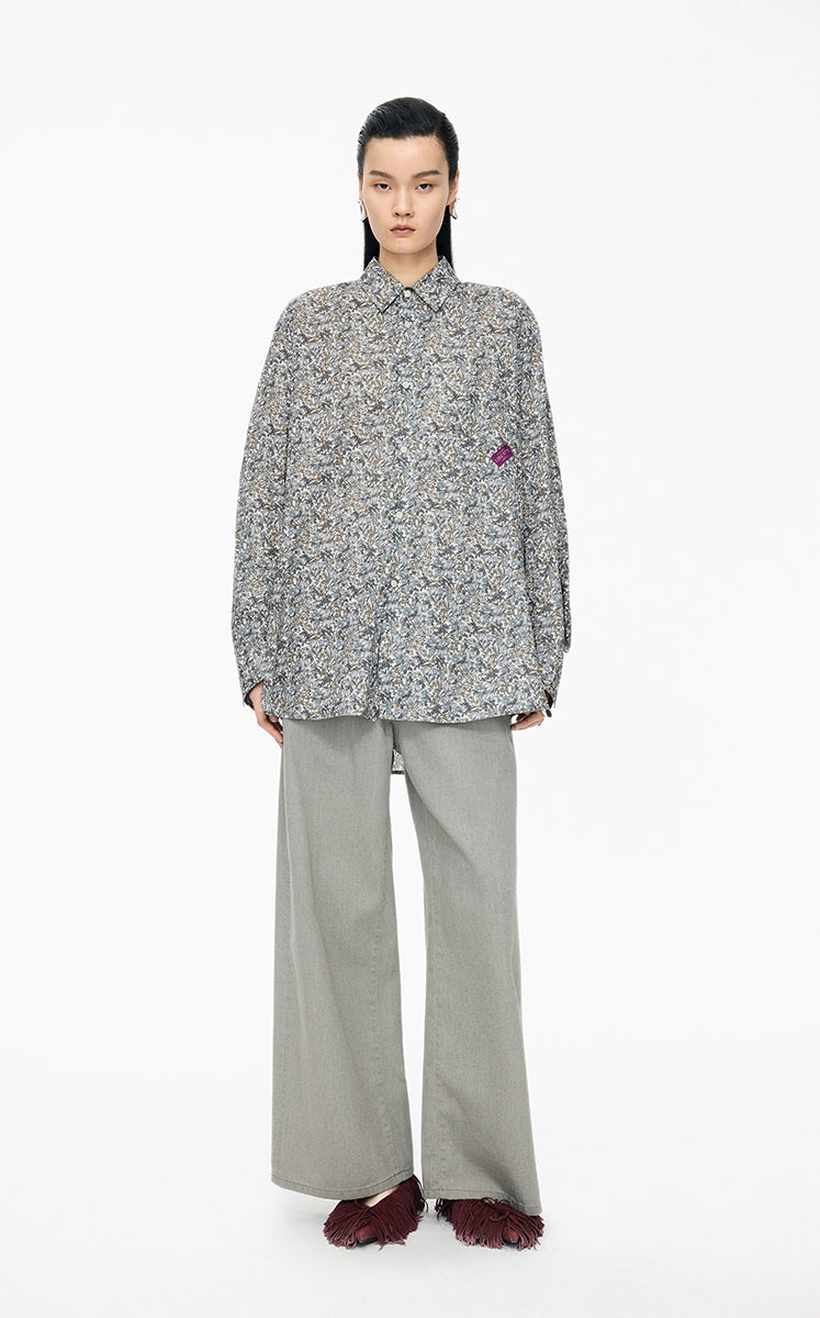 Shirt / JNBY Liberty Botanical Print Cotton Shirt grey