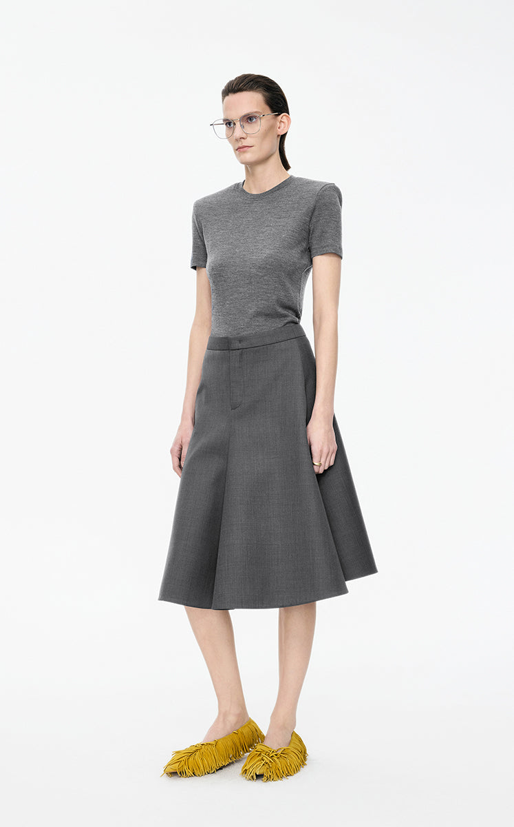 Skirt / JNBY A-Line Wool-Blend Midi Skirt