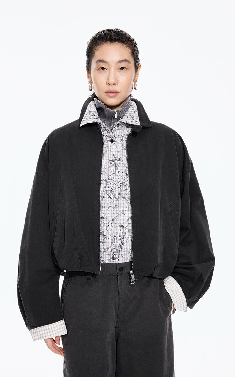 Jacket / JNBY Oversized Cotton Cropped Jacket