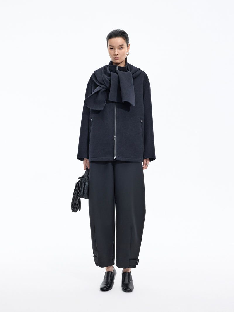 Jacket / JNBY Oversized Wool Blend Double-Face Coat Black