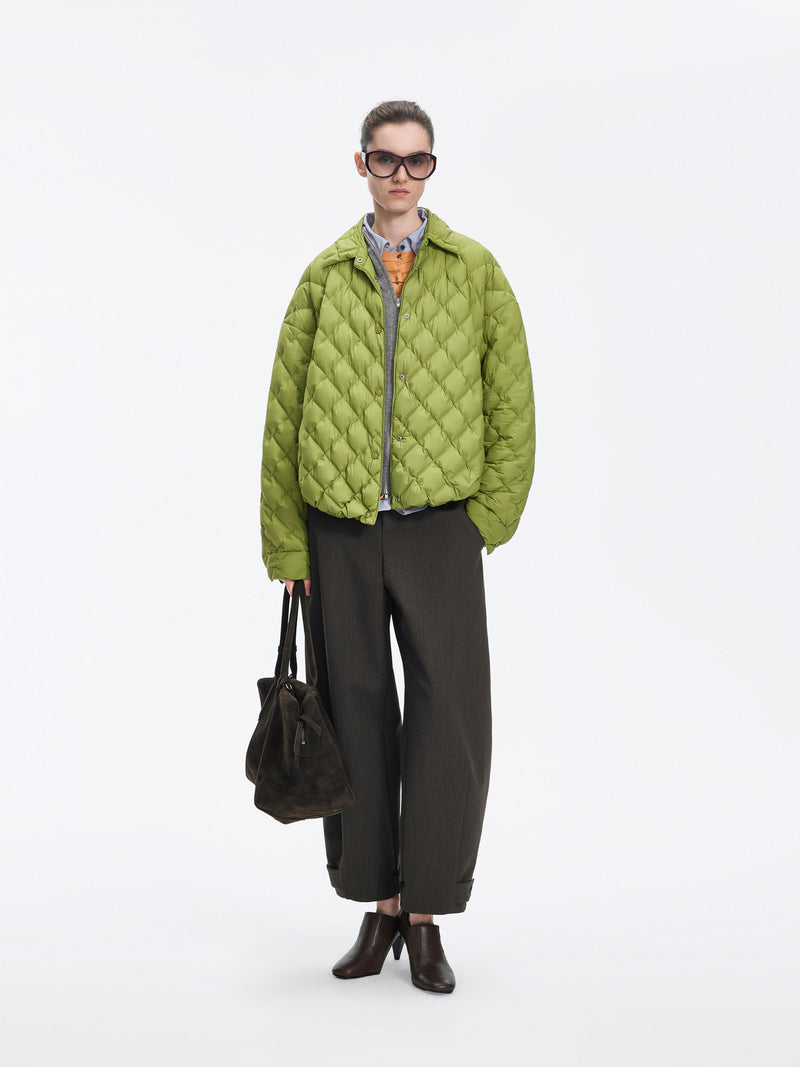 Jacket / JNBY Oversized Short Down Coat with 95% White Goose Down 青芥色