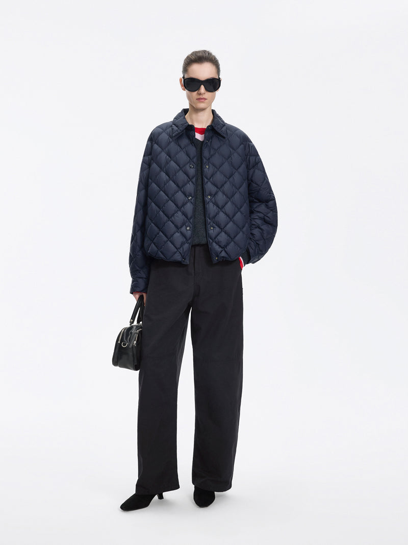 Jacket / JNBY Oversized Short Down Coat with 95% White Goose Down 黑藏青