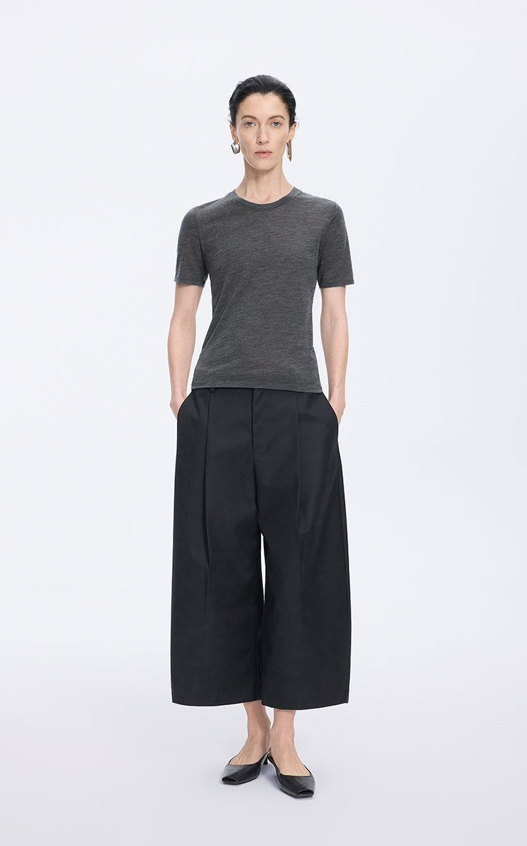 T-Shirt / JNBY Merino Blend Fitted Tee Dark Grey