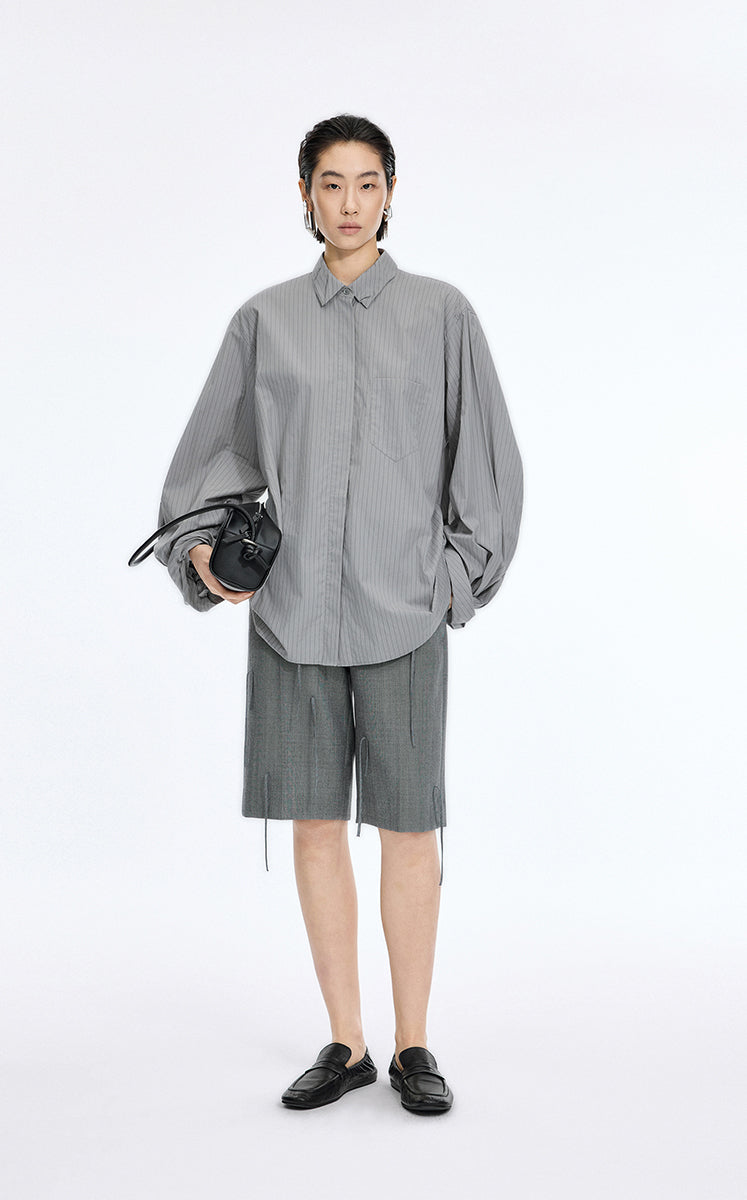 Shirt / JNBY H-Line Deconstructed Cotton Shirt Grey