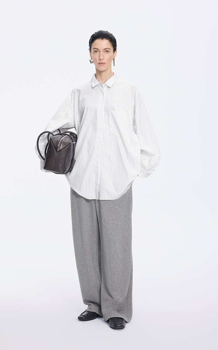 Shirt / JNBY H-Line Deconstructed Cotton Shirt White
