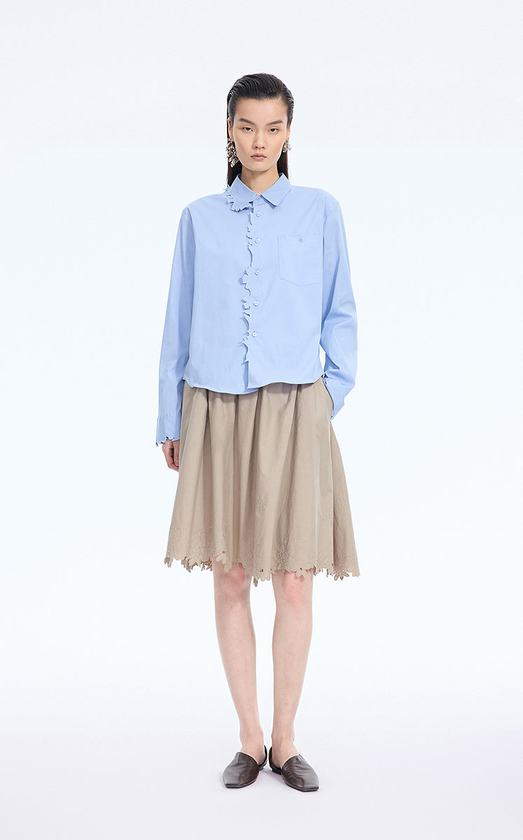 Shirt / JNBY Cut-Out Floral Dimensional Shirt