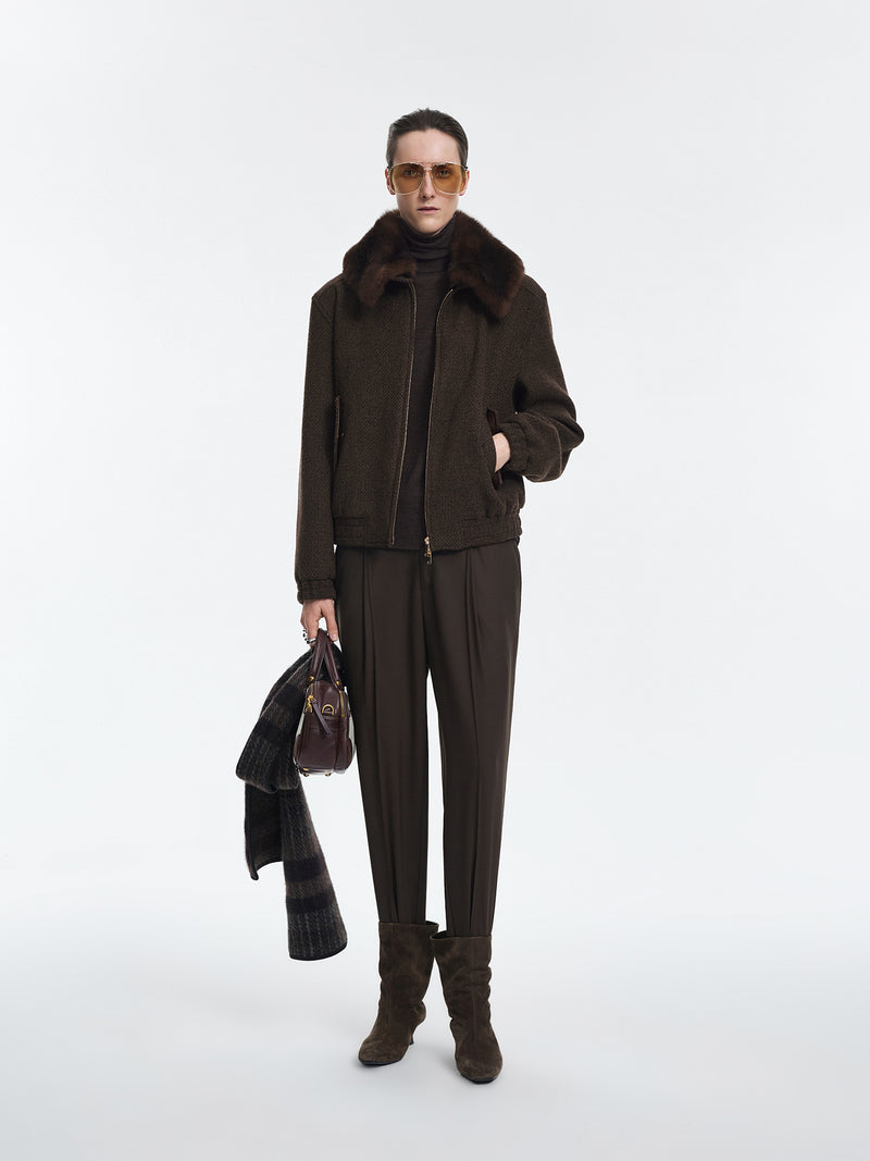 Pants / JNBY Wool Blend Tapered Trousers Dark Brown