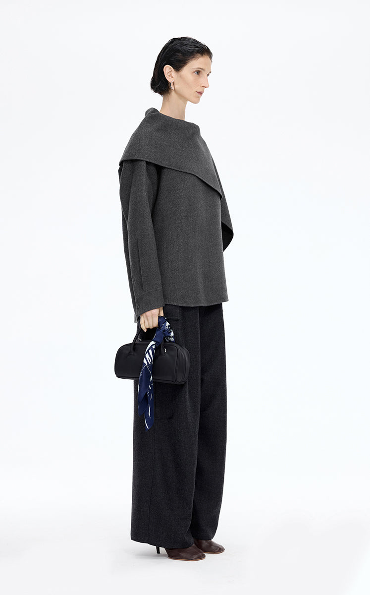 Coat / JNBY Relaxed Wool Silk Blend Jacket